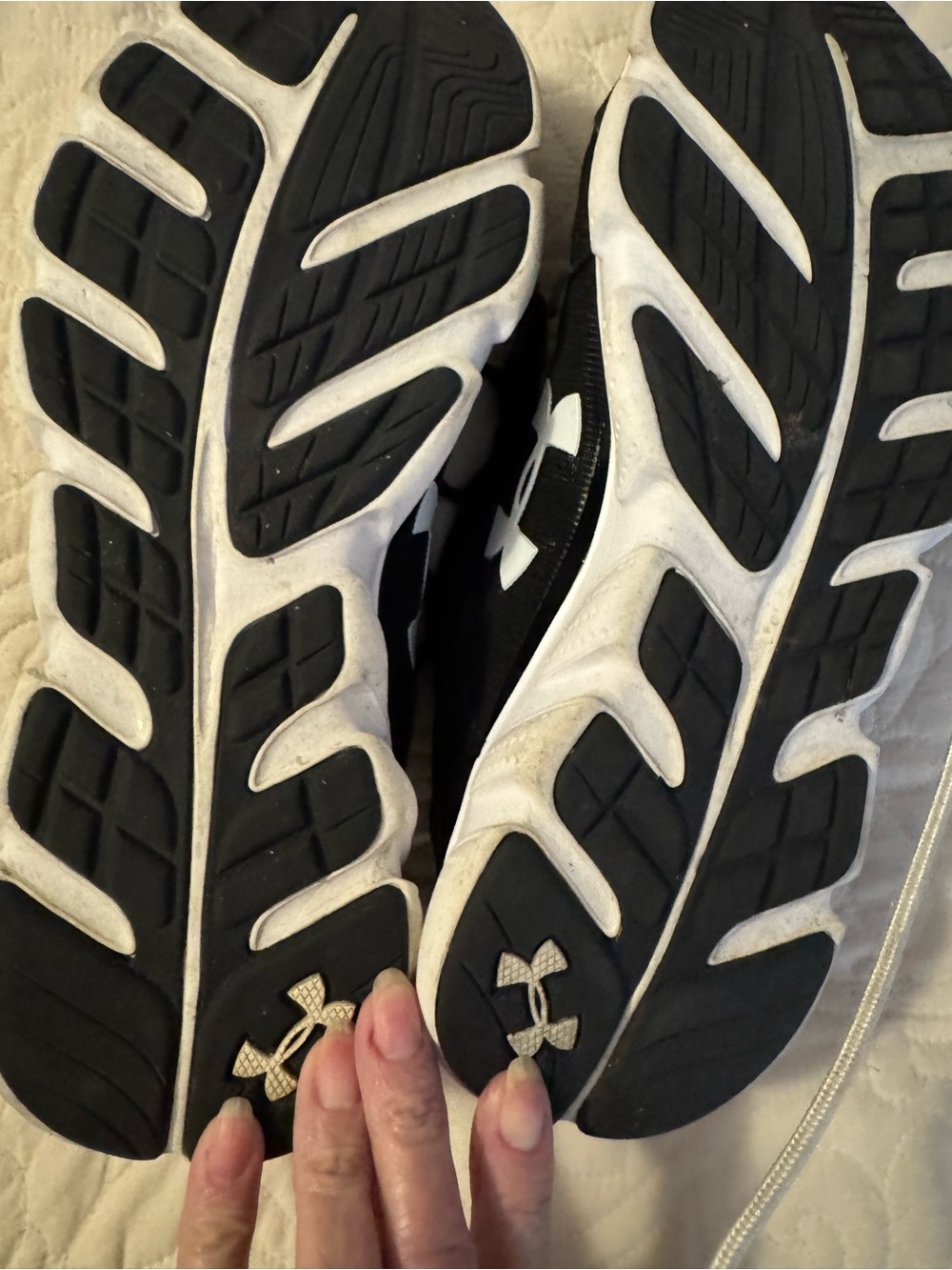 Under Armour Black and White Lace-Up Training Sneakers - Picture 4 of 9